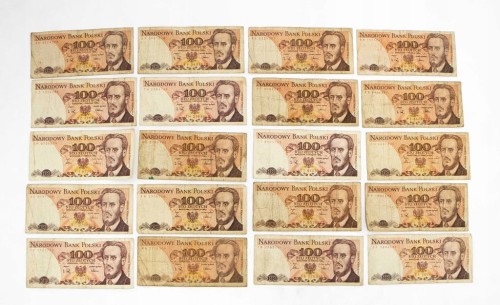 ZESTAW BANKNOTÓW PRL 100 ZŁ (NR 9)