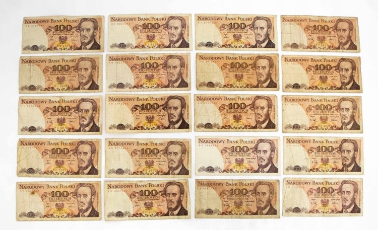 ZESTAW BANKNOTÓW PRL 100 ZŁ (NR 6)