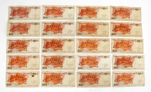 ZESTAW BANKNOTÓW PRL 100 ZŁ (NR 6)