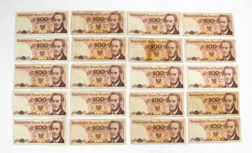 ZESTAW BANKNOTÓW PRL 100 ZŁ (NR 4)