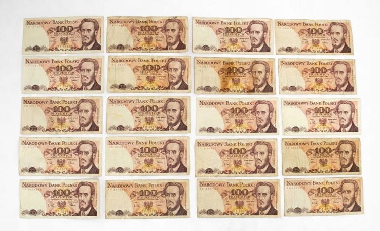 ZESTAW BANKNOTÓW PRL 100 ZŁ (NR 4)