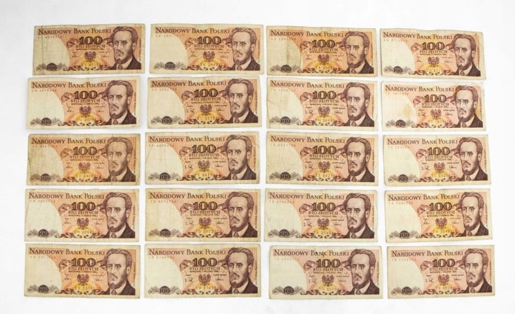 ZESTAW BANKNOTÓW PRL 100 ZŁ (NR 3)