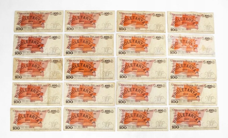 ZESTAW BANKNOTÓW PRL 100 ZŁ (NR 3)