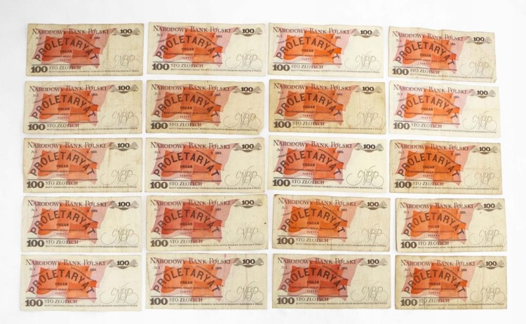 ZESTAW BANKNOTÓW PRL 100 ZŁ (NR 2)