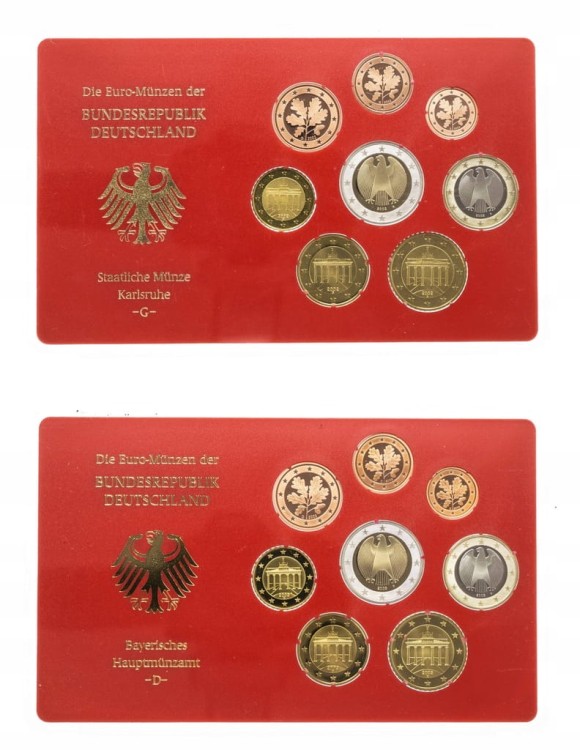 Niemcy, zestaw monet obiegowych 2002 i 2003