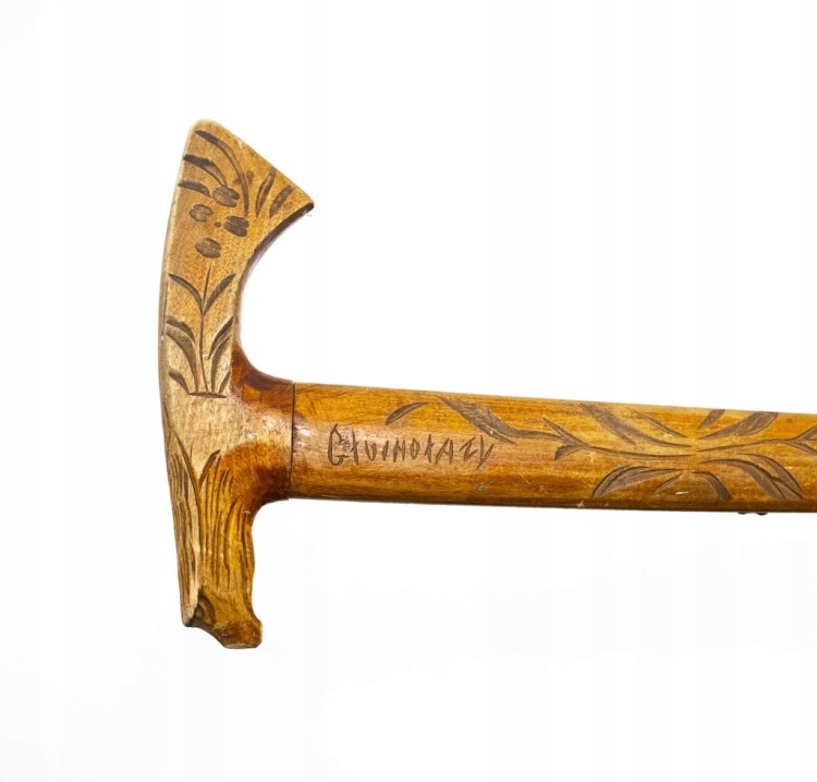 STARA DREWNIANA CIUPAGA Z EMBLEMATAMI GŁUCHOŁAZY, SZCZECIN, KRAKÓW l. 50