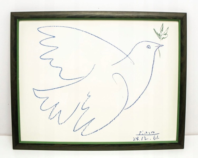 OBRAZ, LITOGRAFIA - GOŁĄBEK POKOJU, PABLO PICASSO 1961 (PÓŹNIEJSZA ODBITKA)