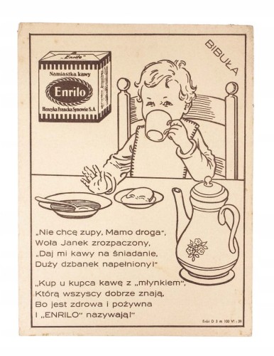 STARA REKLAMA - KAWA ENRILO, HENRYKA FRANCKA SYNOWIE II RP