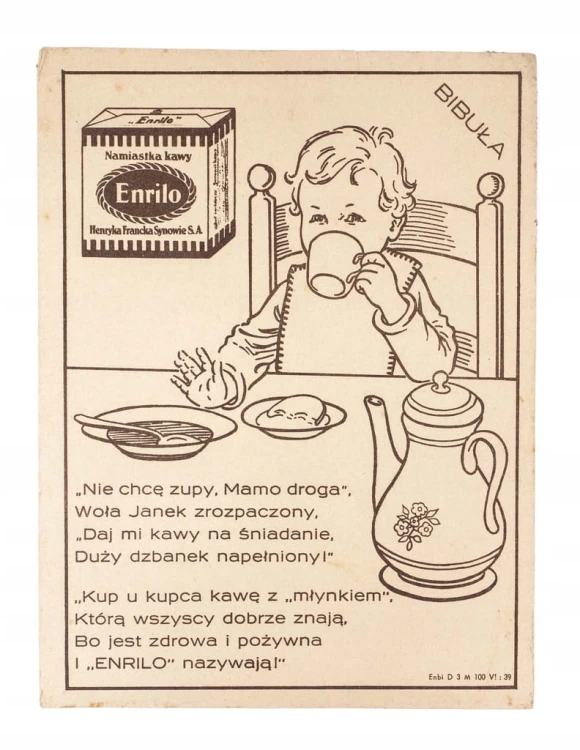 STARA REKLAMA - KAWA ENRILO, HENRYKA FRANCKA SYNOWIE II RP