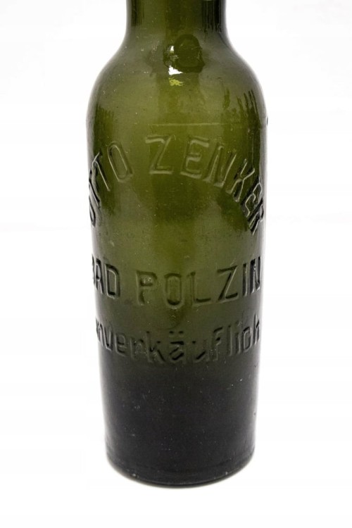 STARA SZKLANA BUTELKA, BROWAR OTTO ZENKER BAD POLZIN, POŁCZYN-ZDRÓJ