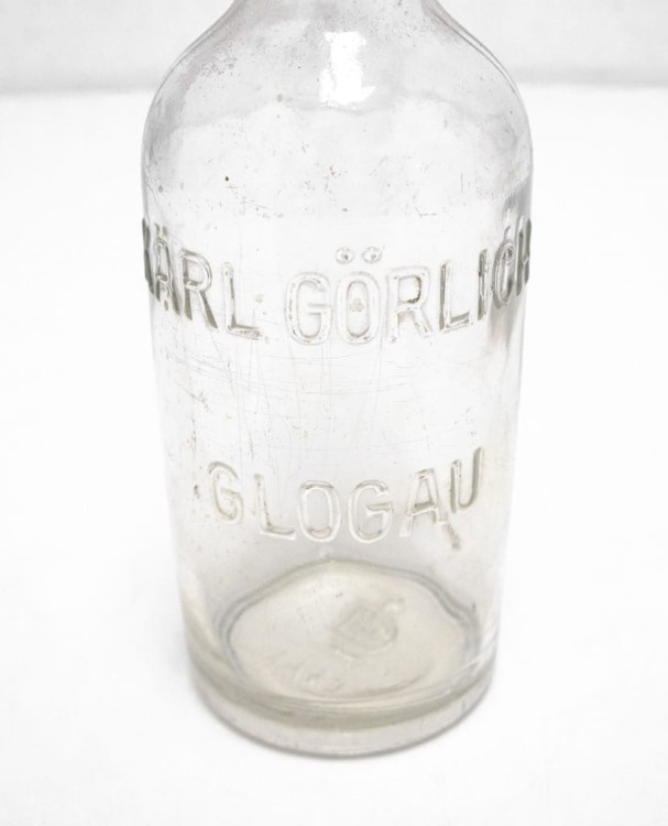 STARA SZKLANA BUTELKA, KARL GORLISCH GLOGAU, GŁOGÓW