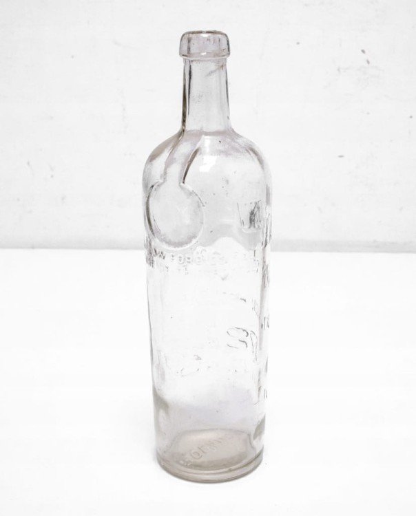 STARA SZKLANA BUTELKA, ALKOHOL J. A. BACZEWSKI, LWÓW