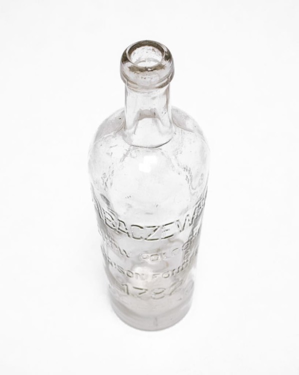 STARA SZKLANA BUTELKA, ALKOHOL J. A. BACZEWSKI, LWÓW