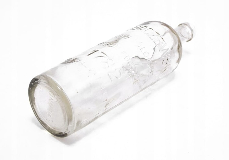 STARA SZKLANA BUTELKA, ALKOHOL J. A. BACZEWSKI, LWÓW