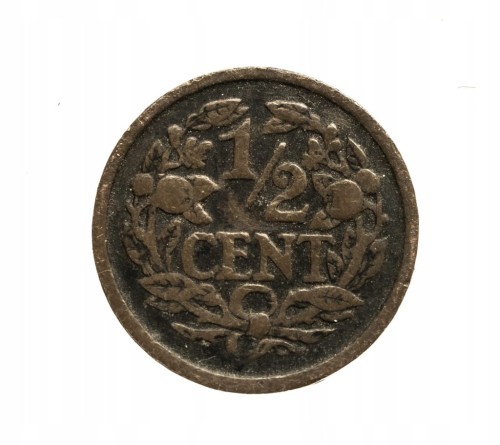 Holandia, Wilhelmina, 1/2 centa, 1930 rok.