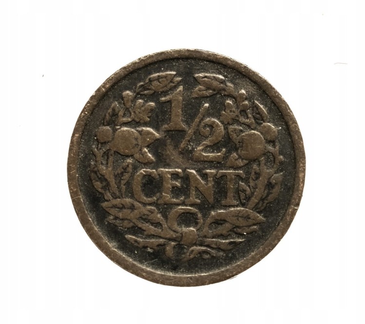 Holandia, Wilhelmina, 1/2 centa, 1930 rok.