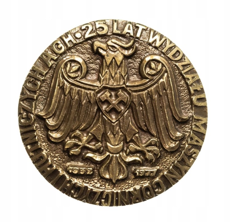 MEDAL STASZIC, 25 LAT WYDZIAŁU MASZYN GÓRNICZYCH I HUTNICZYCH AGH 1977