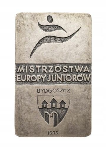 PLAKIETA MISTRZOSTWA EUROPY JUNIORÓW W LEKKIEJ ATLETYCE BYDGOSZCZ 1979