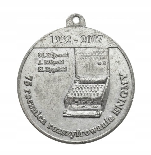 MEDAL 75 ROCZNICA ROZSZYFROWANIA ENIGMY, 8 MARATON POZNAŃ 2007