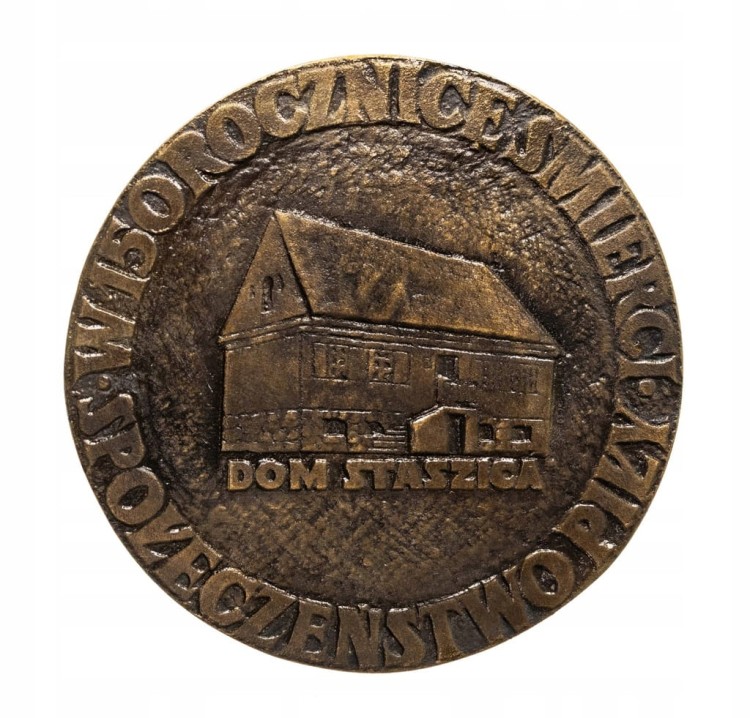 MEDAL STANISŁAW STASZIC, W 150 ROCZNICĘ ŚMIERCI, DOM STASZICA PIŁA 1976