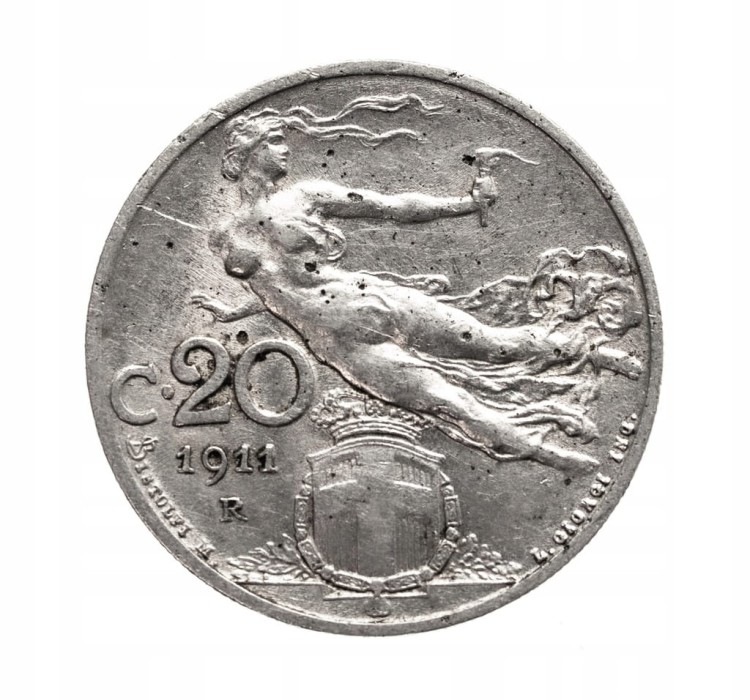 Włochy, 20 centesimi, 1911 rok