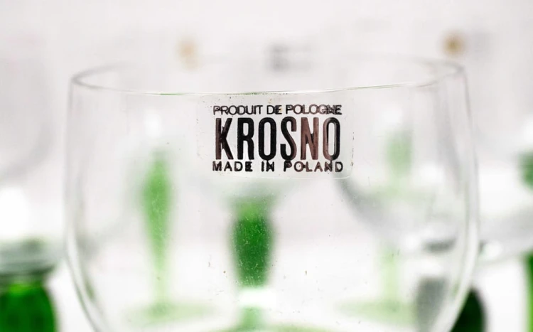 ZESTAW STARYCH KIELISZKÓW SZKLANYCH, KROSNO PRL