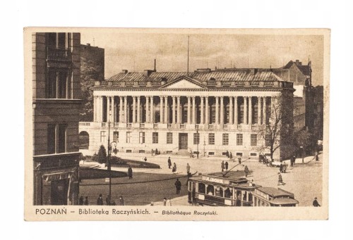 POZNAŃ - BIBLIOTEKA RACZYŃSKICH, TRAMWAJ, II RP