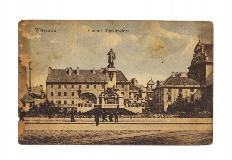 WARSZAWA - POMNIK MICKIEWICZA, I PUŁK UŁANÓW WIELKOPOLSKICH 1919