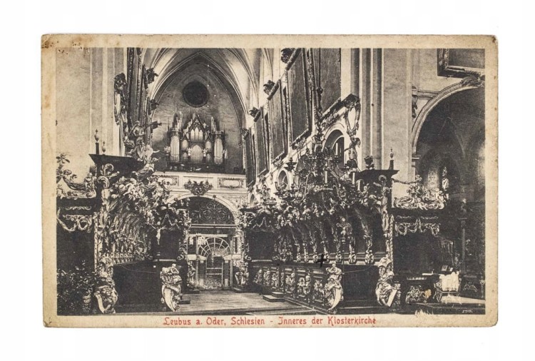 LUBIĄŻ - WNĘTRZE KOŚCIOŁA KLASZTORNEGO 1916