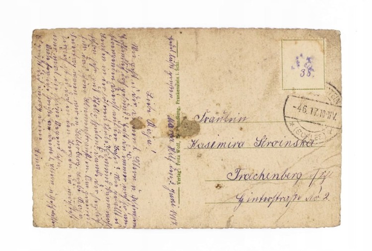 ZĄBKOWICE ŚLĄSKIE - DAWNA SZKOŁA DLA DZIEWCZĄT 1917