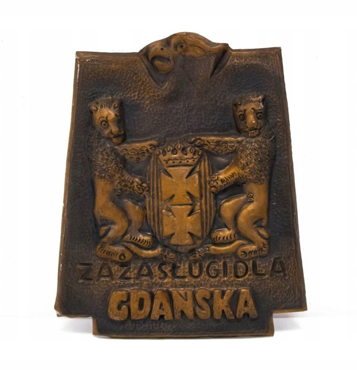 STARA PLAKIETA ZA ZASŁUGI DLA GDAŃSKA