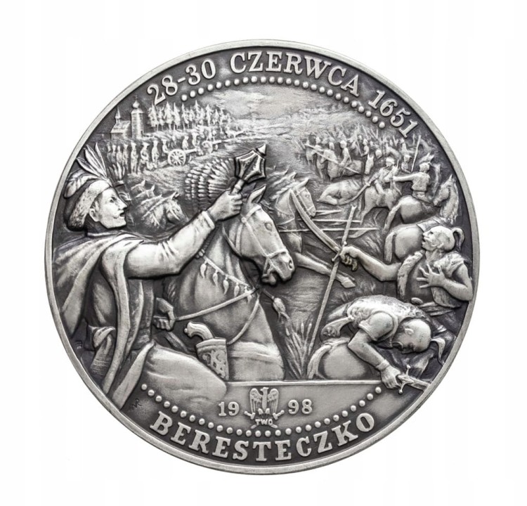 MEDAL JAN II KAZIMIERZ, BERESTECZKO 1651, TWO 1998