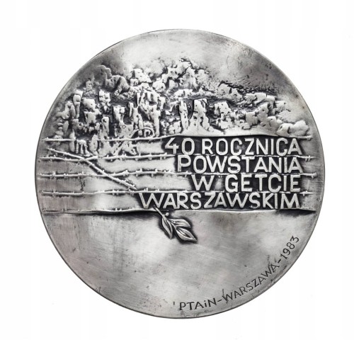 MEDAL 40 ROCZNICA POWSTANIA W GETCIE WARSZAWSKIM, PTAIN WARSZAWA 1983