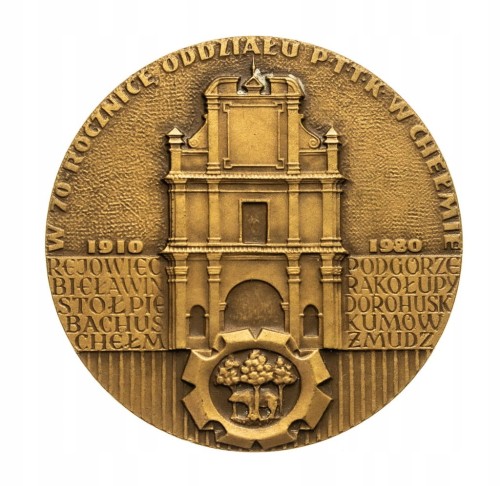 MEDAL KAZIMIERZ JANCZYKOWSKI, 70 LAT PTTK CHEŁM 1980