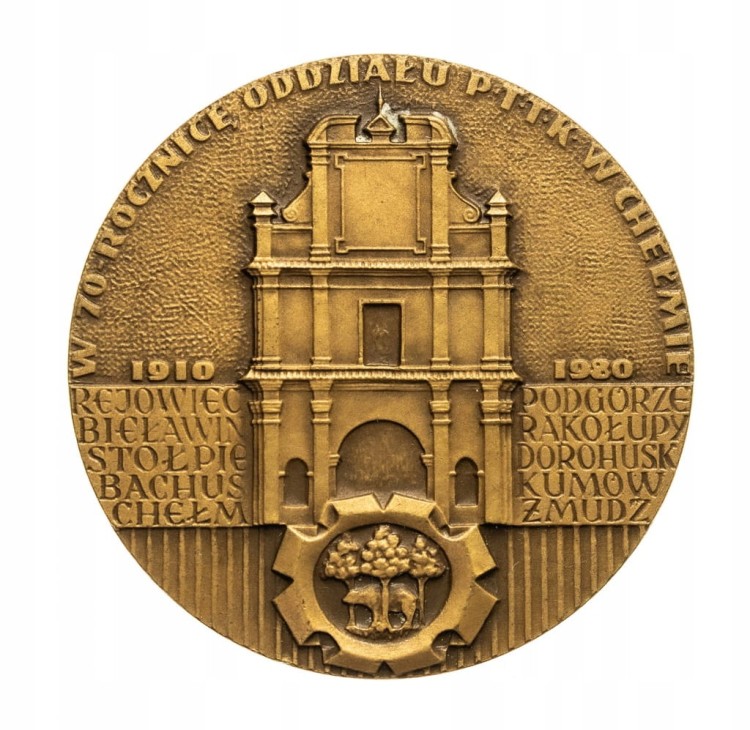 MEDAL KAZIMIERZ JANCZYKOWSKI, 70 LAT PTTK CHEŁM 1980