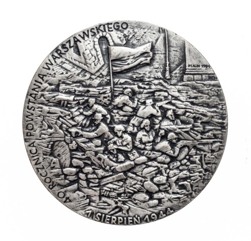 MEDAL 40 ROCZNICA POWSTANIA WARSZAWSKIEGO, PTAIN 1984