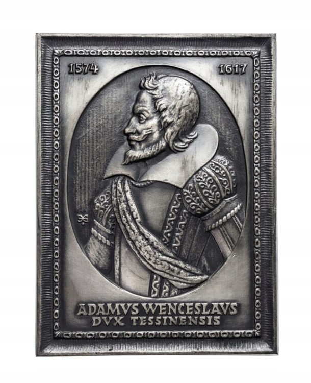 MEDAL PLAKIETA ADAM WACŁAW CIESZYŃSKI, PTAIN BIELSKO-BIAŁA 1990