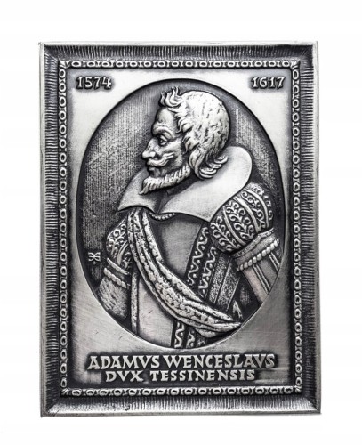MEDAL PLAKIETA ADAM WACŁAW CIESZYŃSKI, PTAIN BIELSKO-BIAŁA 1990