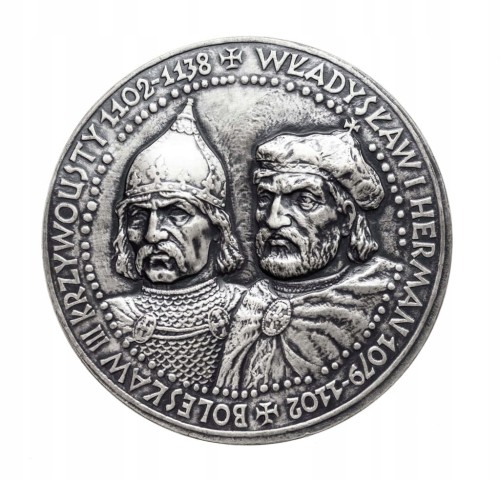 MEDAL BOLESŁAW III KRZYWOUSTY, WŁADYSŁAW I HERMAN, PTAIN PŁOCK 1990
