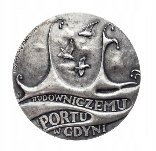MEDAL EUGENIUSZ KWIATKOWSKI, BUDOWNICZEMU PORTU W GDYNI, PTAIN MŁAWA 1985
