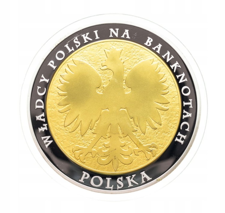 MEDAL POLSCY WŁADCY NA BANKNOTACH, 50 ZŁ KAZIMIERZ III WIELKI