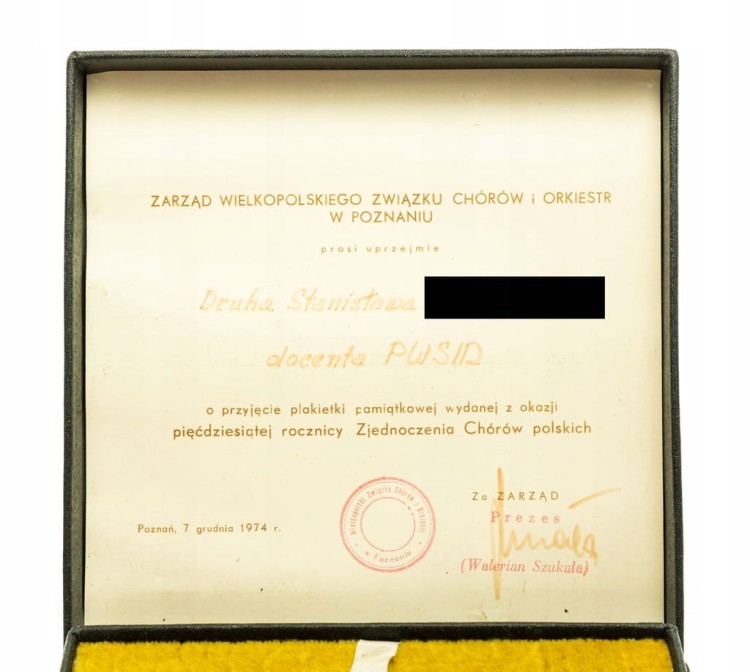 MEDAL 50 ROCZNICA ZJEDNOCZENIA CHÓRÓW POLSKICH, POZNAŃ 1974