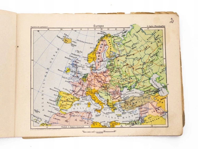 STARY NIEMIECKI ATLAS ŚWIATA l. 40