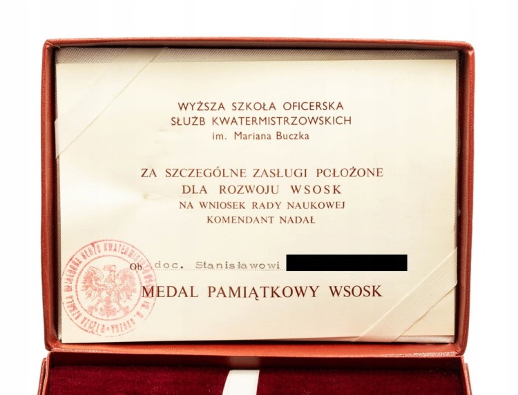 MEDAL ZA ZASŁUGI, WYŻSZA SZKOŁA OFICERSKA SŁUŻB KWATERMISTRZOWSKICH, POZNAŃ