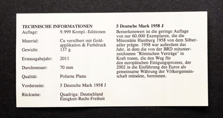 MEDAL 5 MAREK NIEMIECKICH 1958 J