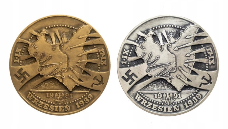 ZESTAW MEDALI EDWARD RYDZ-ŚMIGŁY, WRZESIEŃ 1939, TWO 1991