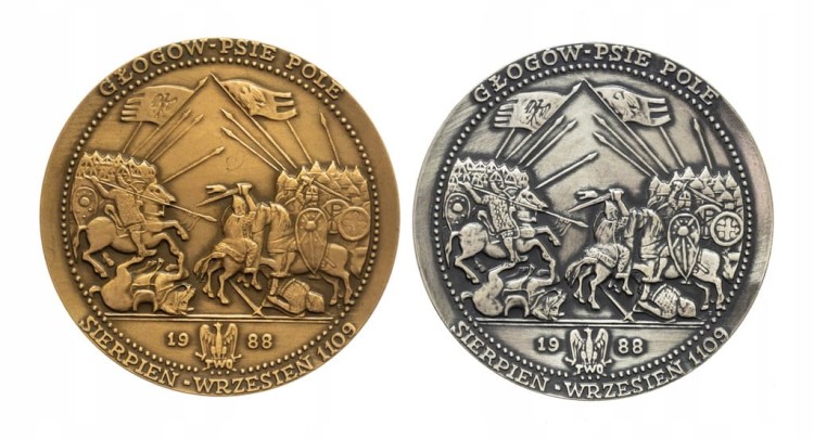 ZESTAW MEDALI BOLESŁAW III KRZYWOUSTY, GŁOGÓW / PSIE POLE 1109, TWO 1988