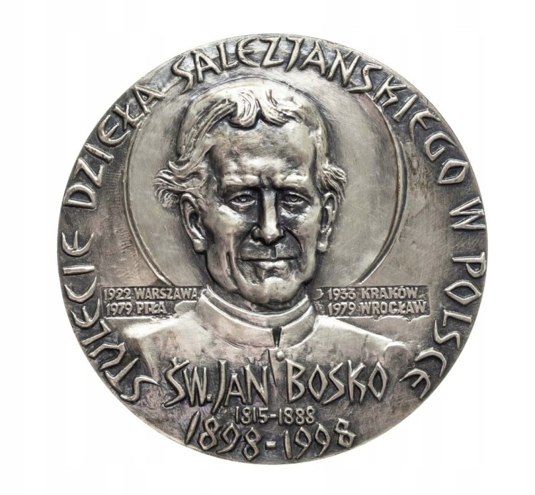 MEDAL ŚW. JAN BOSKO, 100 LAT DZIEŁA SALEZJAŃSKIEGO W POLSCE, OŚWIĘCIM 1998