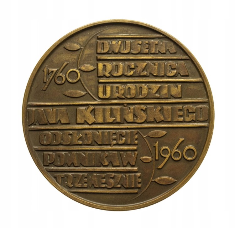MEDAL JAN KILIŃSKI, ODSŁONIĘCIE POMNIKA, TRZEMESZNO 1960