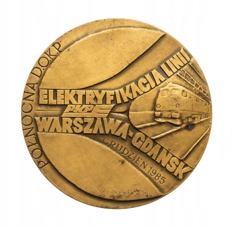 MEDAL 50 LAT TRAKCJI ELEKTRYCZNEJ W POLSCE 1986, LINIA WARSZAWA - GDAŃSK